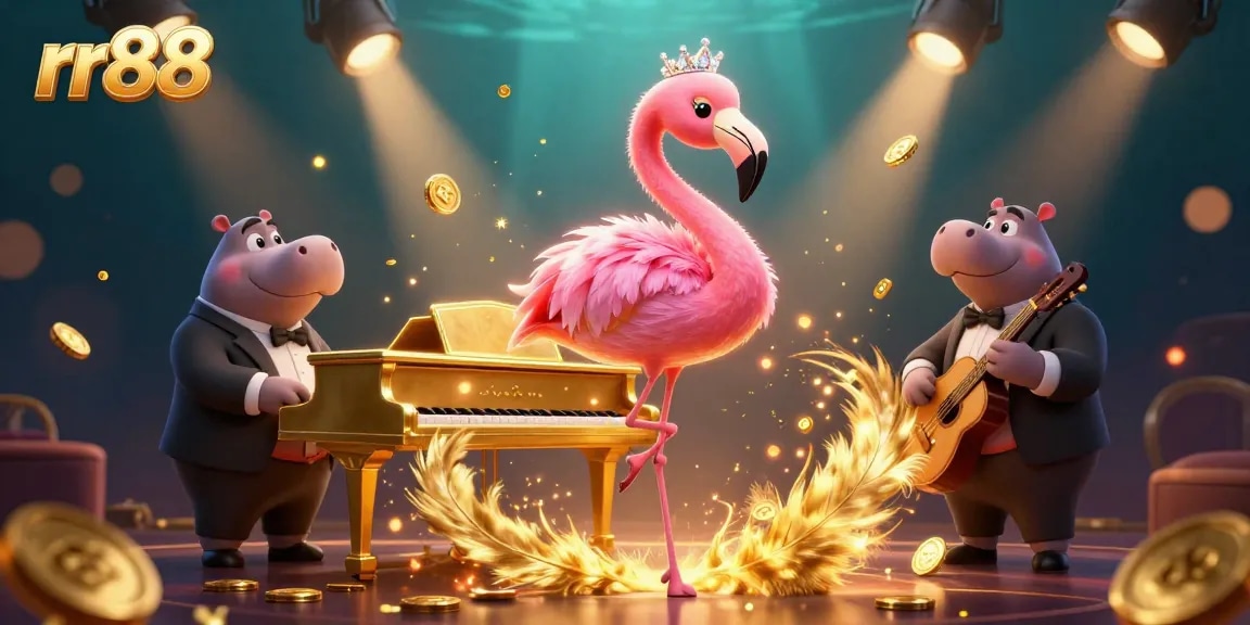 Experience thrilling slots and jackpots at rr88 casino, illuminated by vibrant 3D characters and a rich underwater scene.