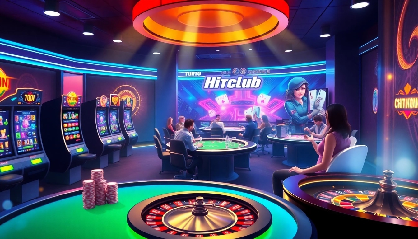 Experience excitement at Hitclub's lively casino environment with engaging games and vibrant visuals.