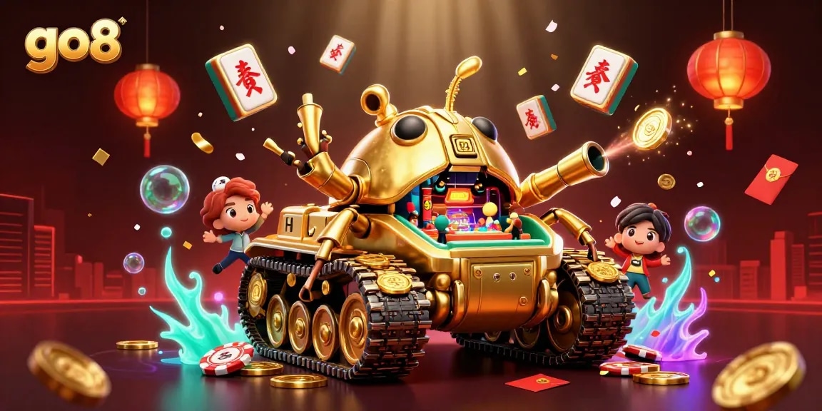 Engage with lively gaming scenes at go8's miniature casino inside a golden beetle tank