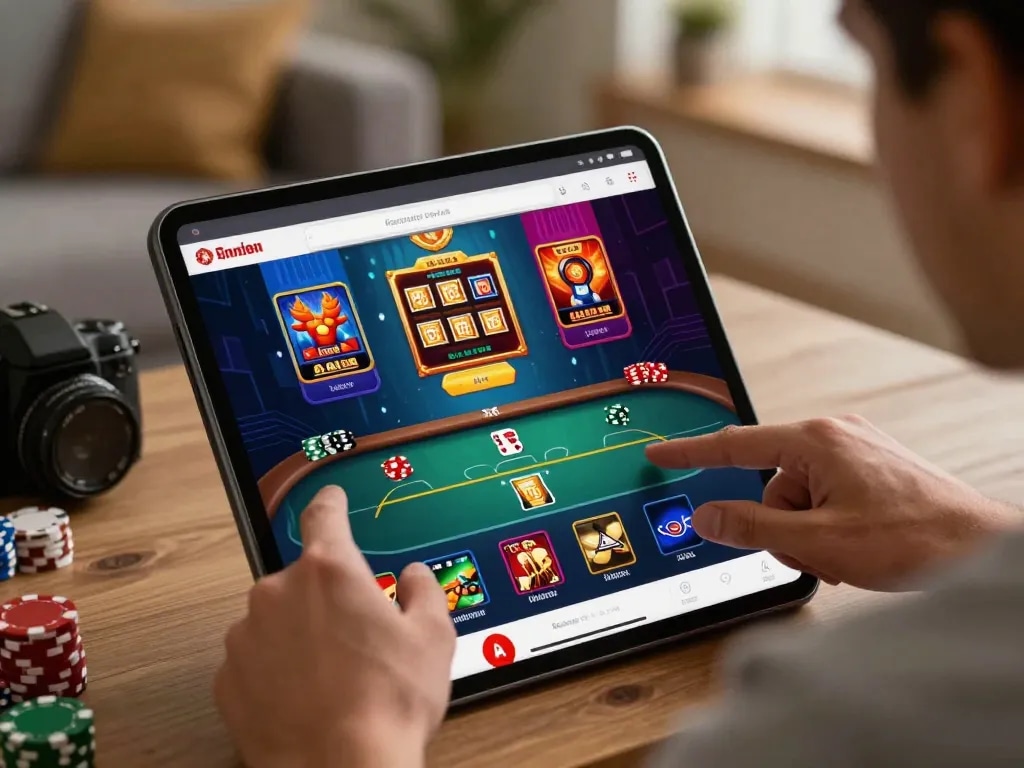 Sign up for Đăng ký Five88 while enjoying immersive poker gaming on a smartphone in a cozy setting