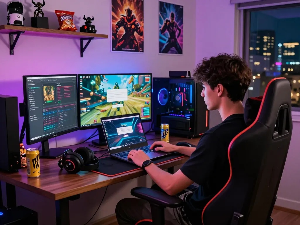 Đăng ký Five88 and gaming setup with vibrant RGB lighting.
