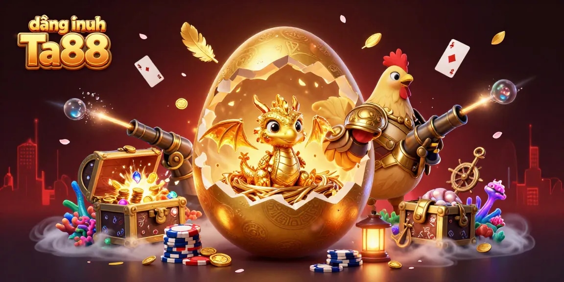 Experience đăng nhập Ta88 with this vibrant 3D illustration capturing the essence of online gambling.