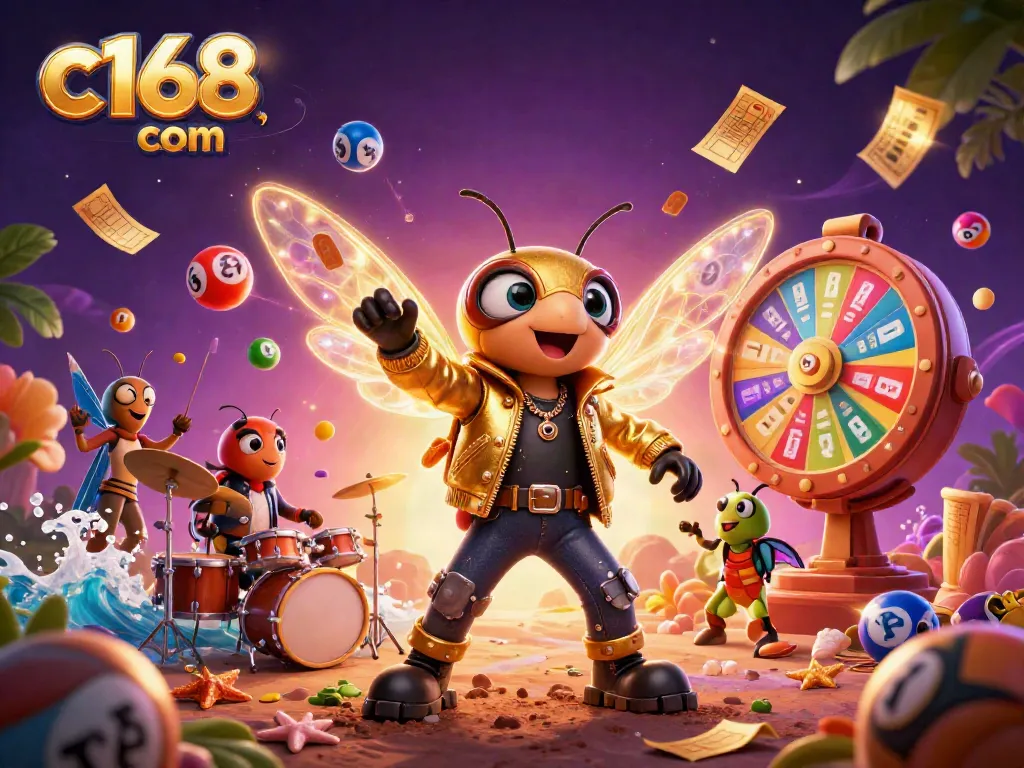 Experience the excitement of c168 com's dynamic gaming scene with a vibrant lottery theme.