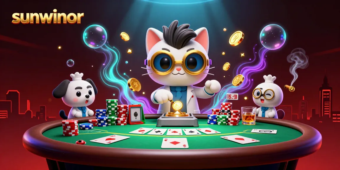 Experience thrilling gameplay with sunwinor in a vibrant casino-themed digital illustration.