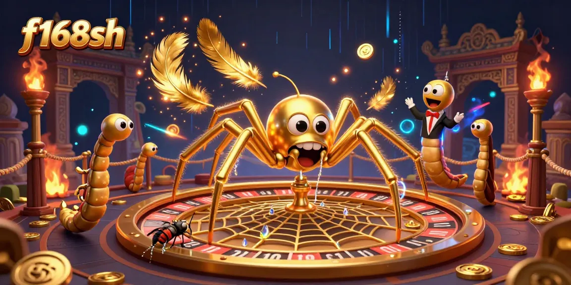 Engage with f168sh in a vibrant 3D roulette scene with unique characters and dynamic elements.
