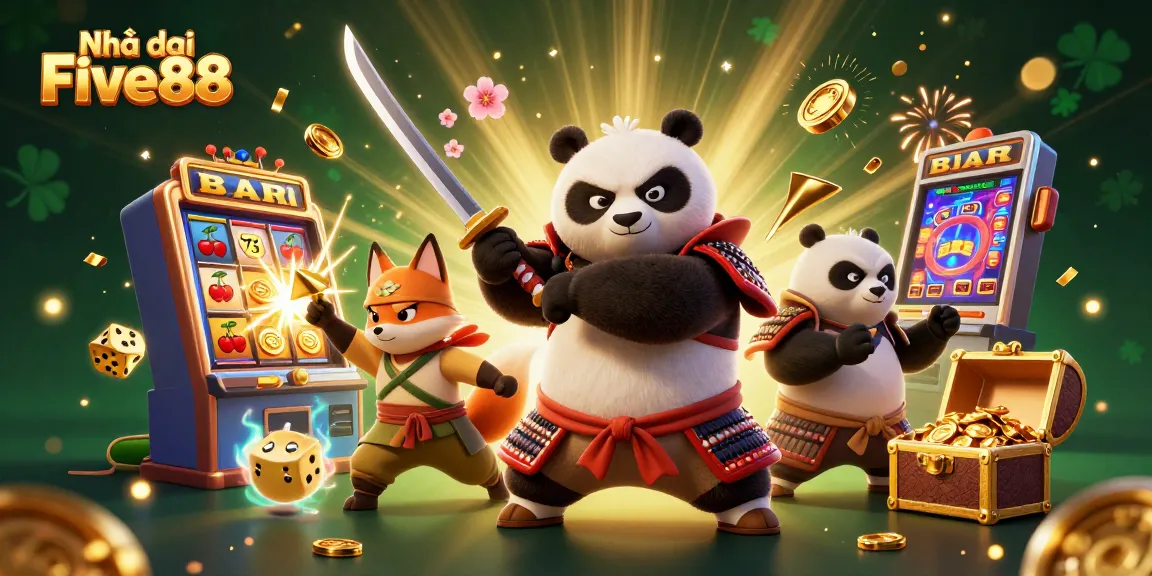 Experience thrilling games at Nhà cái Five88 with vibrant characters and casino elements in action.