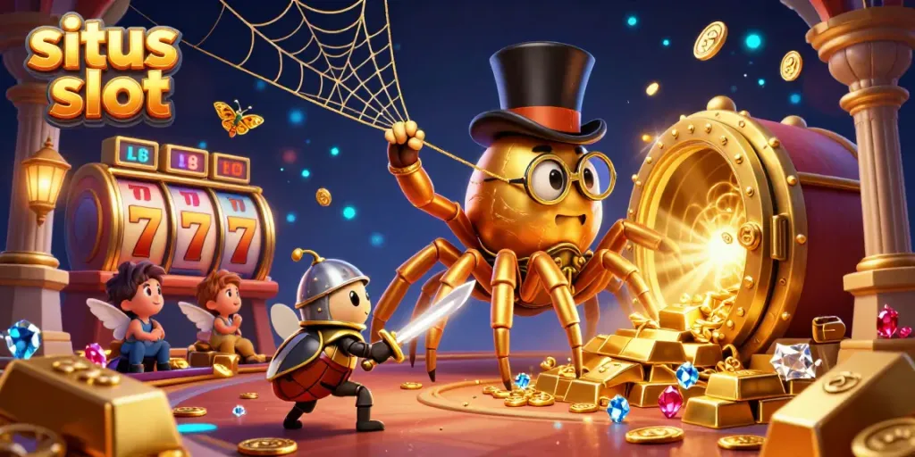 Experience thrilling slot action at situs slot with animated characters and jackpot visuals.