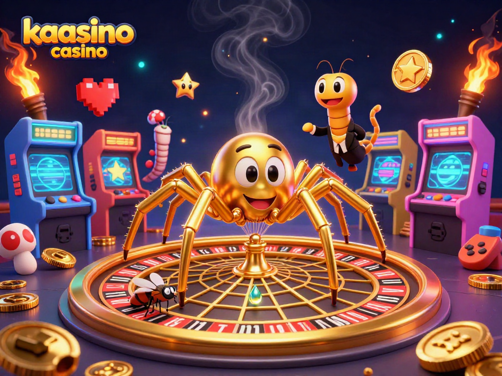 Experience exciting gameplay at kaasino casino with a lively illustration featuring characters engaging in games.