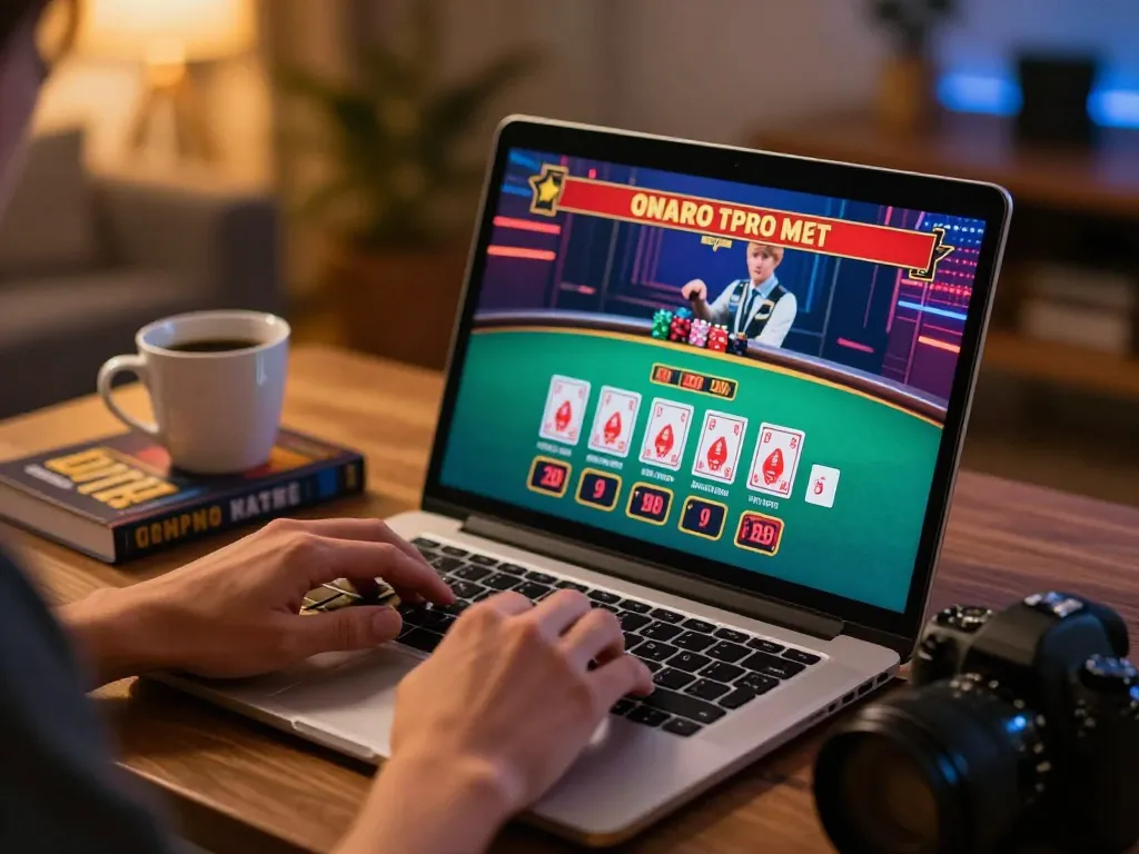 Người chơi tham gia thưởng thức trò chơi blackjack với Dealer trực tiếp KO66 trong một không gian chơi game trực tuyến ấm cúng tại nhà.