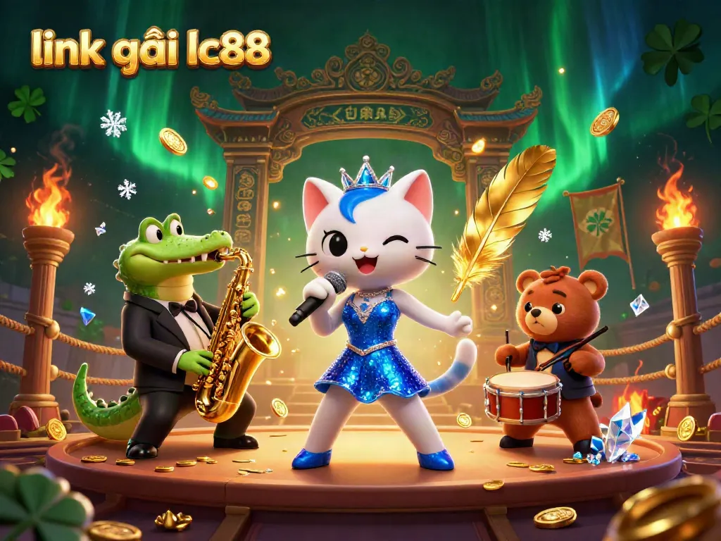 Play exciting games at LC88 with the interactive experience of link vào lc88, showcasing illustrious characters and casino elements.