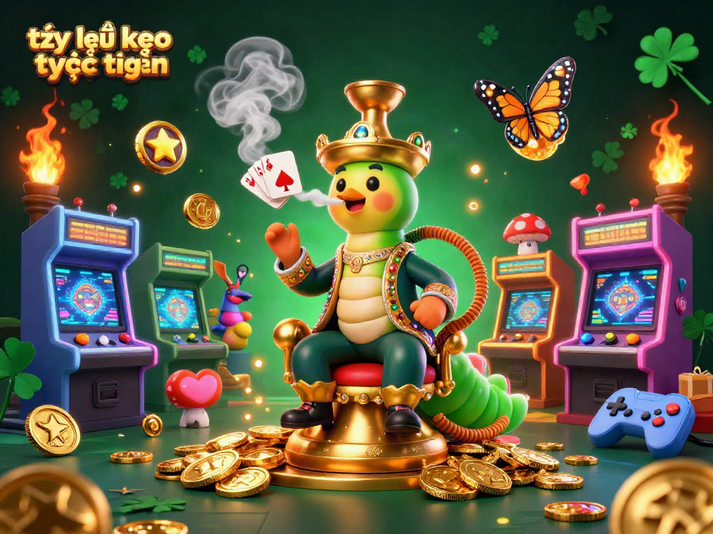 Experience the excitement of tỷ lệ kèo trực tuyến with a vibrant 3D scene featuring casino-themed characters.