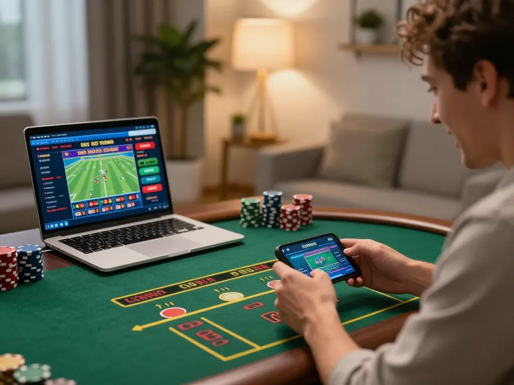 Enjoying a live dealer game on bet168, showcasing an engaging online gambling experience.