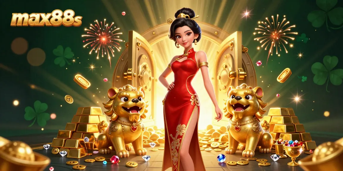 Experience thrilling wins with max88s in an exciting casino scene featuring rich jewels and fireworks.