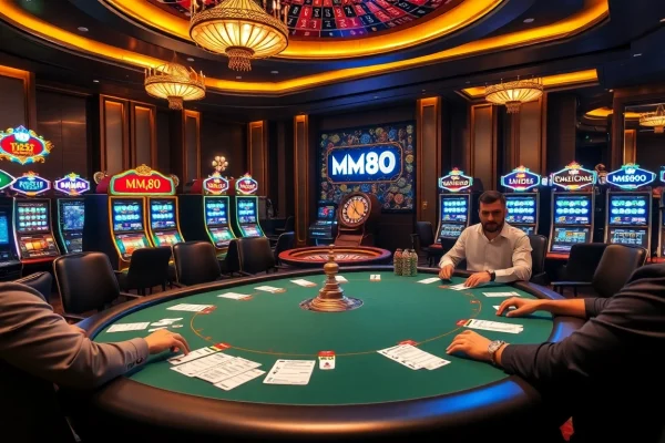 Experience thrilling poker action at Mm88's vibrant casino tables filled with excitement and energy.