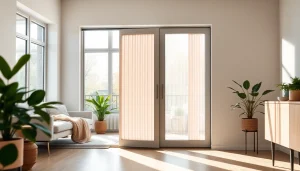 horren schuifdeur in een moderne woonkamer met natuurlijk licht en elegante afwerking