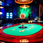 Engaged players enjoy poker at a luxurious casino table, representing 9ph.art's thrilling gaming experience.