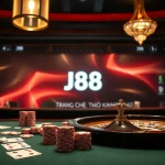 Experience thrilling gameplay at trang chủ j88 with vibrant poker chips and a roulette wheel.