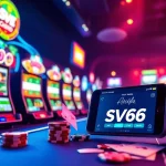 Experience SV66 with vibrant online gaming visuals featuring casino games and a sleek interface.