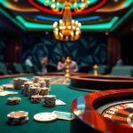 An engaging game bài scene with players at a casino table, showcasing excitement and strategic gameplay.