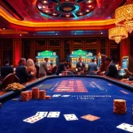 The vibrant S8 casino scene showcases excitement with gaming tables, poker chips, and slot machines.