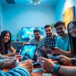 Exciting online gaming setup featuring KINGFUN games with friends.