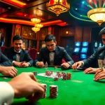 Exciting scene of a high-stakes poker game on Trang chủ 78Win with vibrant casino elements.