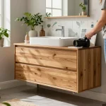 Aanpassen van van heck badkamers met massief eiken meubels en stijlvolle armaturen in een heldere, moderne omgeving.