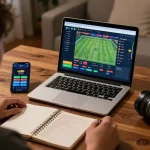 Player using co88i sports betting app on laptop to manage winnings in a cozy home office.