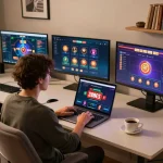 Experience thrilling gameplay with 28bets on a cozy online gaming setup, enhancing strategy.
