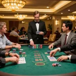 Players engaged at 789club blackjack table, showcasing strategic gameplay and vibrant casino atmosphere