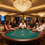 KJC players enjoying exclusive poker in a luxurious casino setting