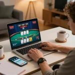 Enjoying strategic blackjack gameplay on 8kbet from the comfort of home.