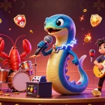 Experience thrilling online casino vibes with a DJ electric eel, lobster drummer, and seahorse guitarist.