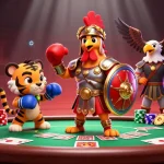 Experience the thrill at fun79 with 3D casino characters amidst vibrant poker action.