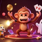 Engage with XO88's thrilling casino world as golden coins and playful characters come to life in a vibrant illustration.