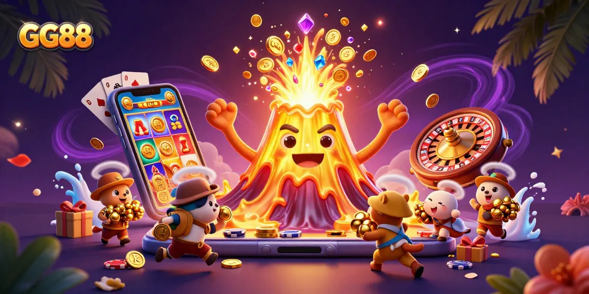 Experience exciting wins with GG88 at the dynamic slot game featuring a golden volcano!