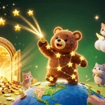 Spin Boss shines bright in a vibrant casino scene, filled with sparkling treasures and gaming excitement.