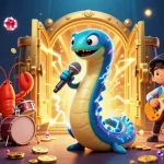 Experience thrilling jackpots with 555win in this vibrant underwater casino illustration.