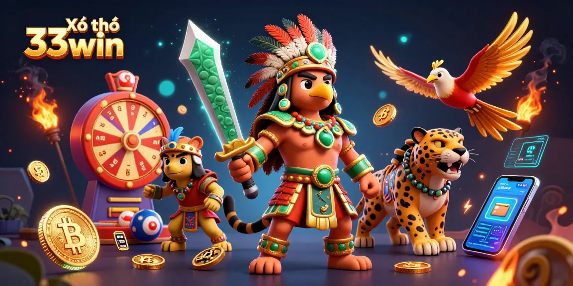 Xổ số 33win displays a vibrant scene showcasing lottery elements, enhancing engagement for players.