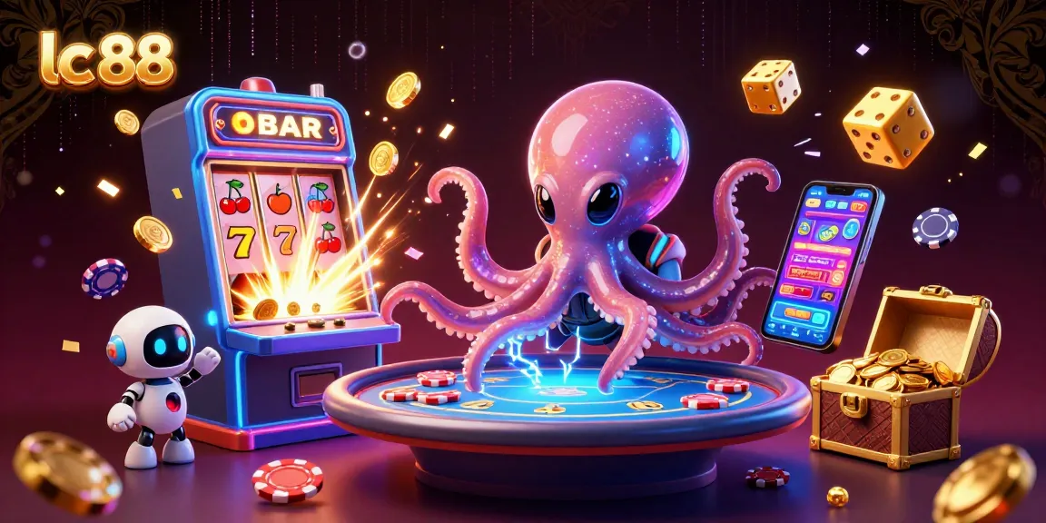 Experience thrilling gameplay at lc 88 with a colorful alien-themed casino illustration full of vibrant elements.