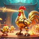 Experience exhilarating betting on the phbet platform with a 3D golden rooster robot and engaging gameplay elements.